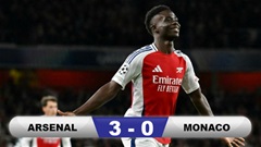 Arsenal thắng đậm Monaco để chen chân vào top 3