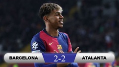 Barca đứng nhì bảng vòng phân hạng, Atalanta phải đá play-off