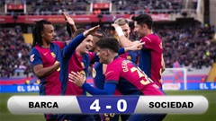 Đại thắng Sociedad nhờ hơn người, Barca chiếm ngôi đầu La Liga