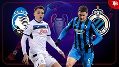 03h00 ngày 19/2: Atalanta vs Club Brugge