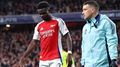 Arsenal thấp thỏm vì chấn thương của Saka