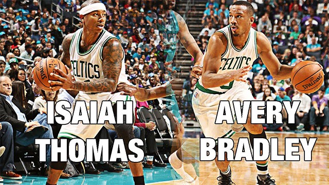 Đôi bạn Avery Bradley và  Isaiah Thomas nay mỗi người đôi ngã