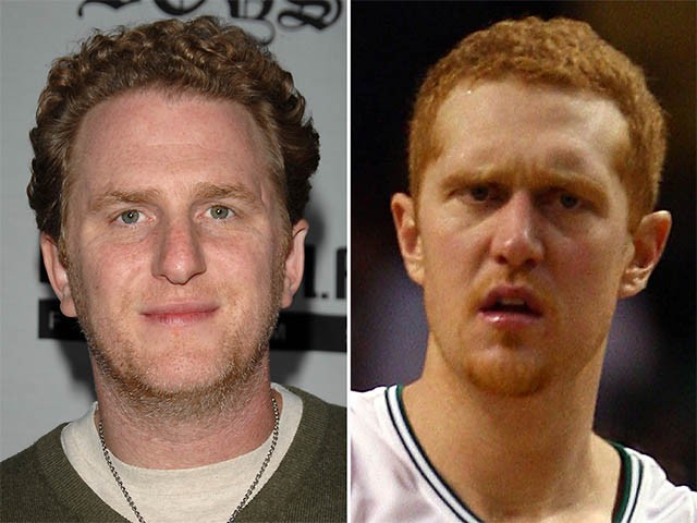 Brian Scalabrine trông giống diễn diễn Michael Rapaport (trái)