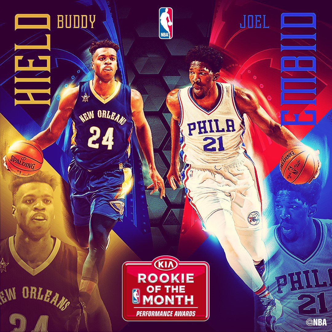 Joel Embiid và Buddy Hield là hai tân binh xuất sắc nhất tháng 12