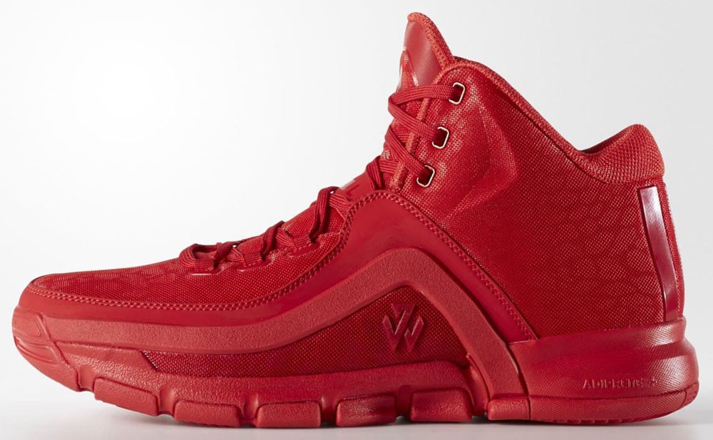 Adidas J Wall 2 “Red Carpet”, phối màu toàn đỏ của J Wall 2.