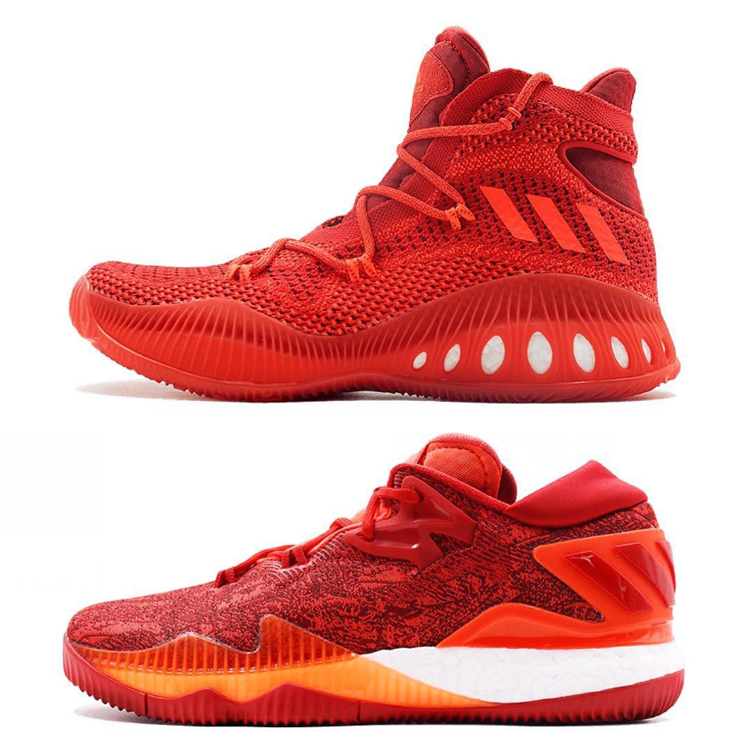 Adidas Crazy Explosive 2016 (trên) và Adidas Crazylight 2016 (dưới) luôn nằm trong top những mẫu giày bóng rổ tốt nhất năm.