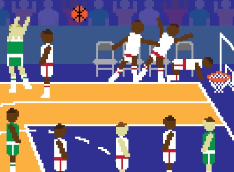 Tin NBA ngày 8/12: Hình vẽ mô tả lại loạt hành động kỳ lạ của các cầu thủ dự bị bên phía Hawks.
