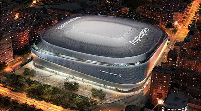 Quang cảnh bên ngoài SVĐ Bernabeu được nâng cấp của Real