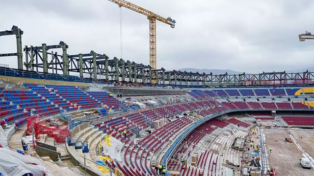 Sân Camp Nou của Barca vẫn đang trong quá trình cải tạo