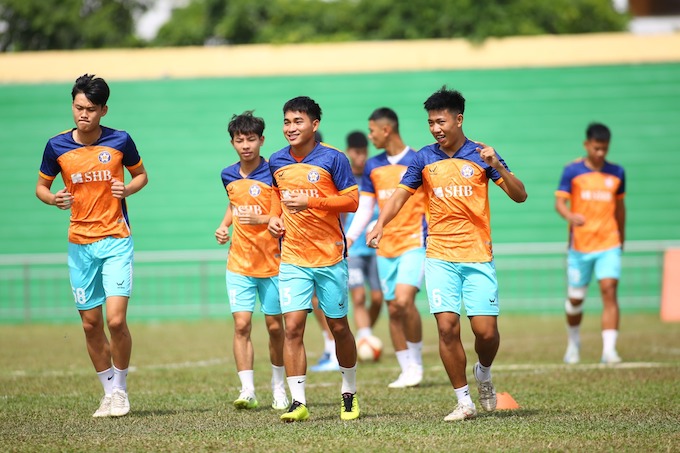 SHB Đà Nẵng đang nỗ lực chuẩn bị cho trận đấu với Nam Định. Ảnh: CTV