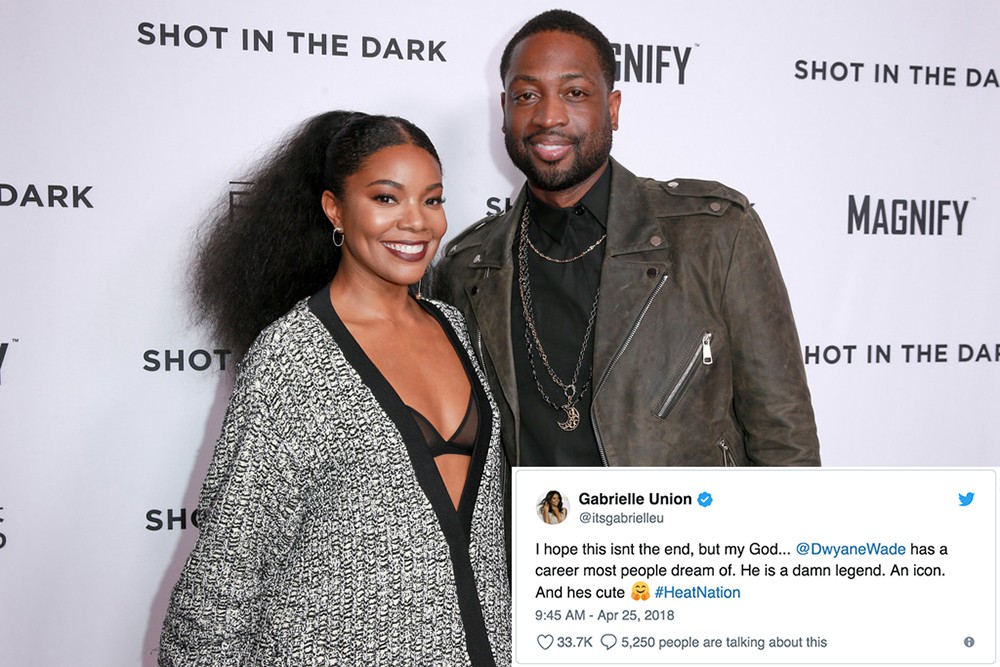(Wade và người vợ xinh đẹp lớn hơn anh đến 11 tuổi Gabrielle Union)