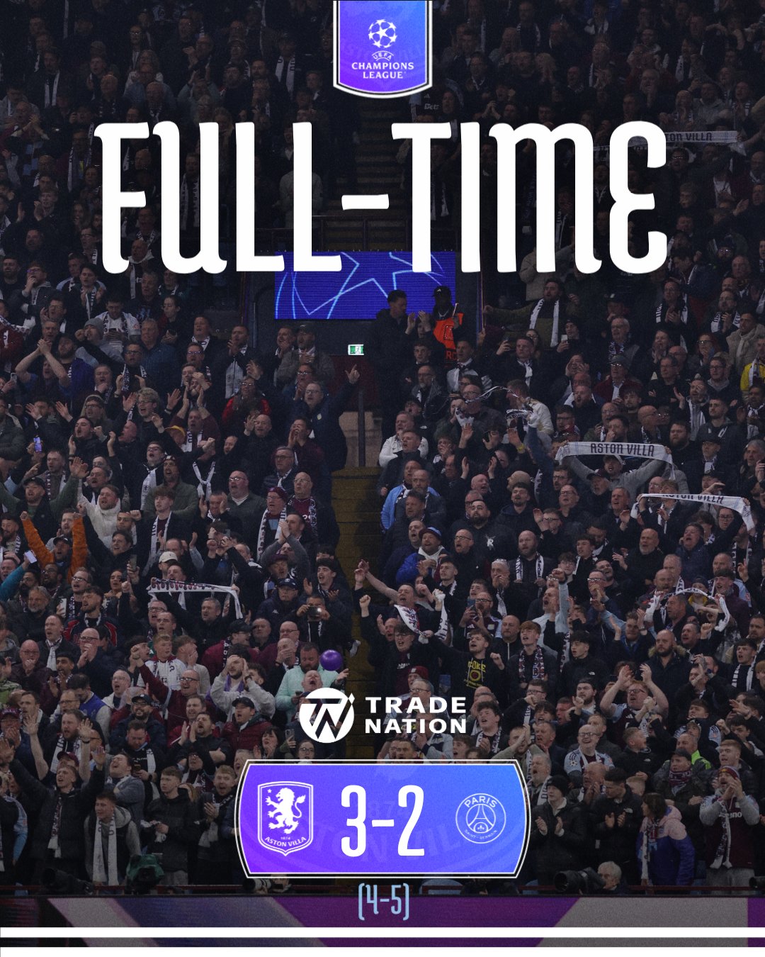 Tiếc khi Aston Villa không thể lọt vào bán kết Champions League 2024/25