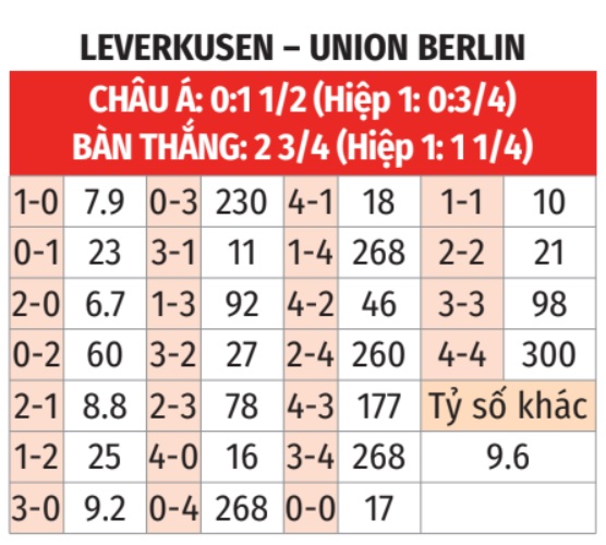 Leverkusen vs Union Berlin 