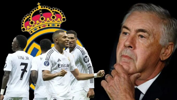 Hàng công của Real Madrid đang khiến HLV Ancelotti đau đầu.