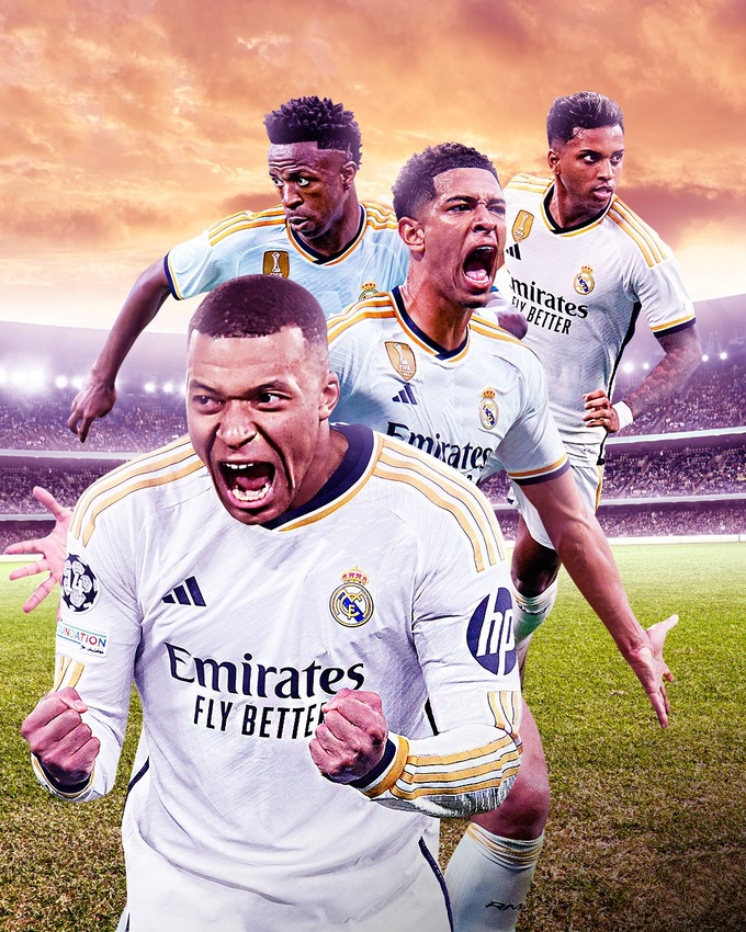 Trong bộ tứ Fantastic Four của Real Madrid, gần như chỉ Mbappe biết ghi bàn.