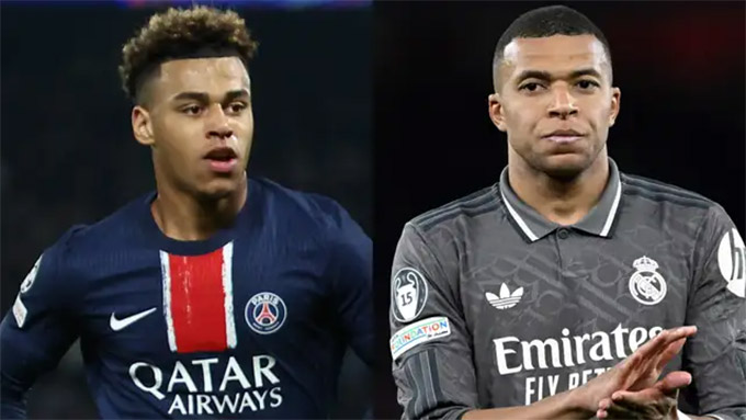 Ngôi sao đang lên của PSG đã có phản ứng khi được so sánh với Kylian Mbappe