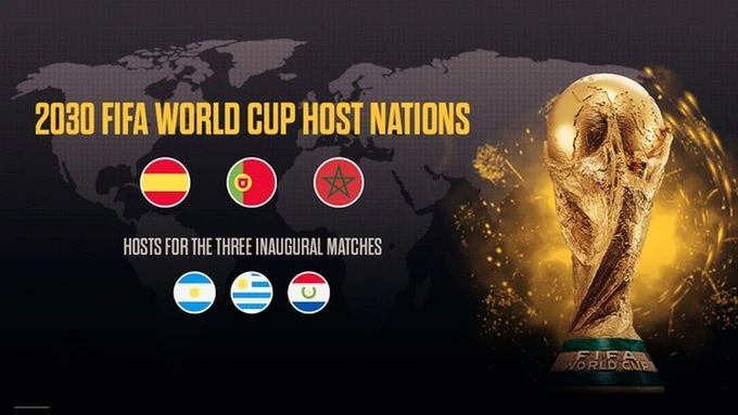 World Cup 2030 được tổ chức tại 6 quốc gia và có đề xuất tăng lên 64 đội